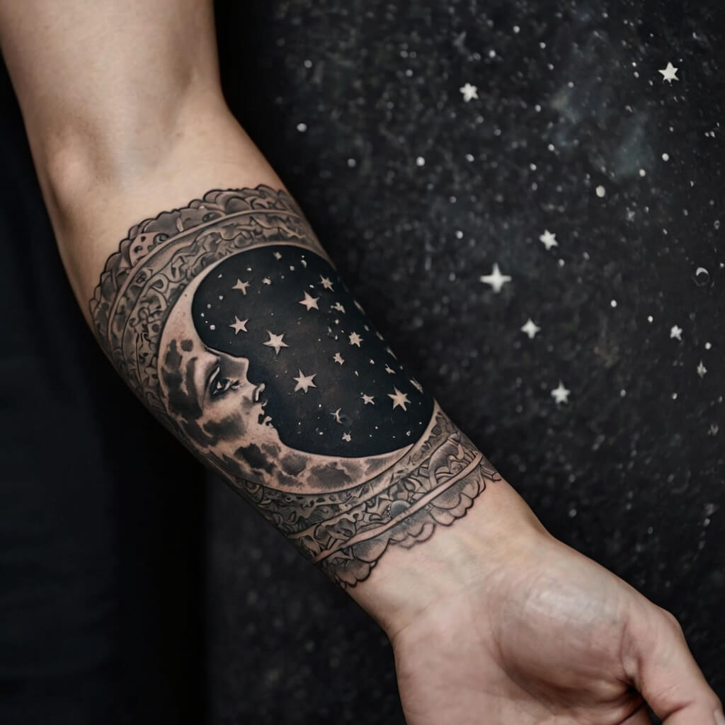 moon and stars tattoos (42)