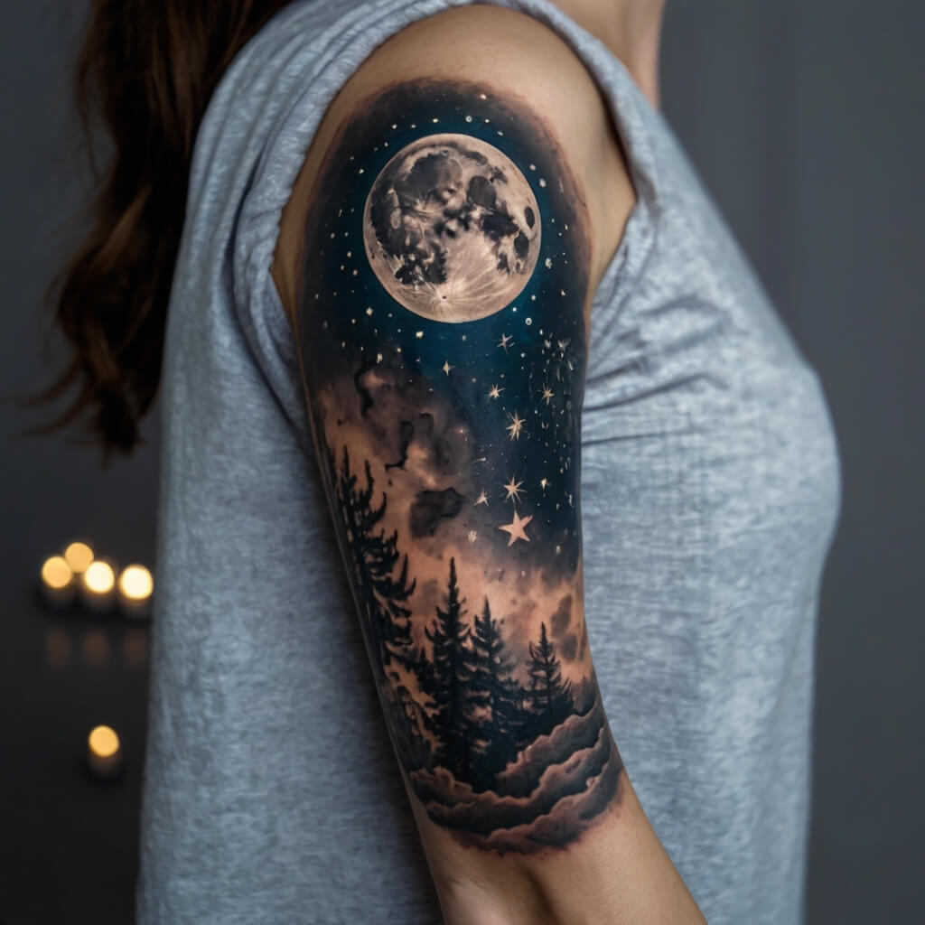 moon and stars tattoos (43)