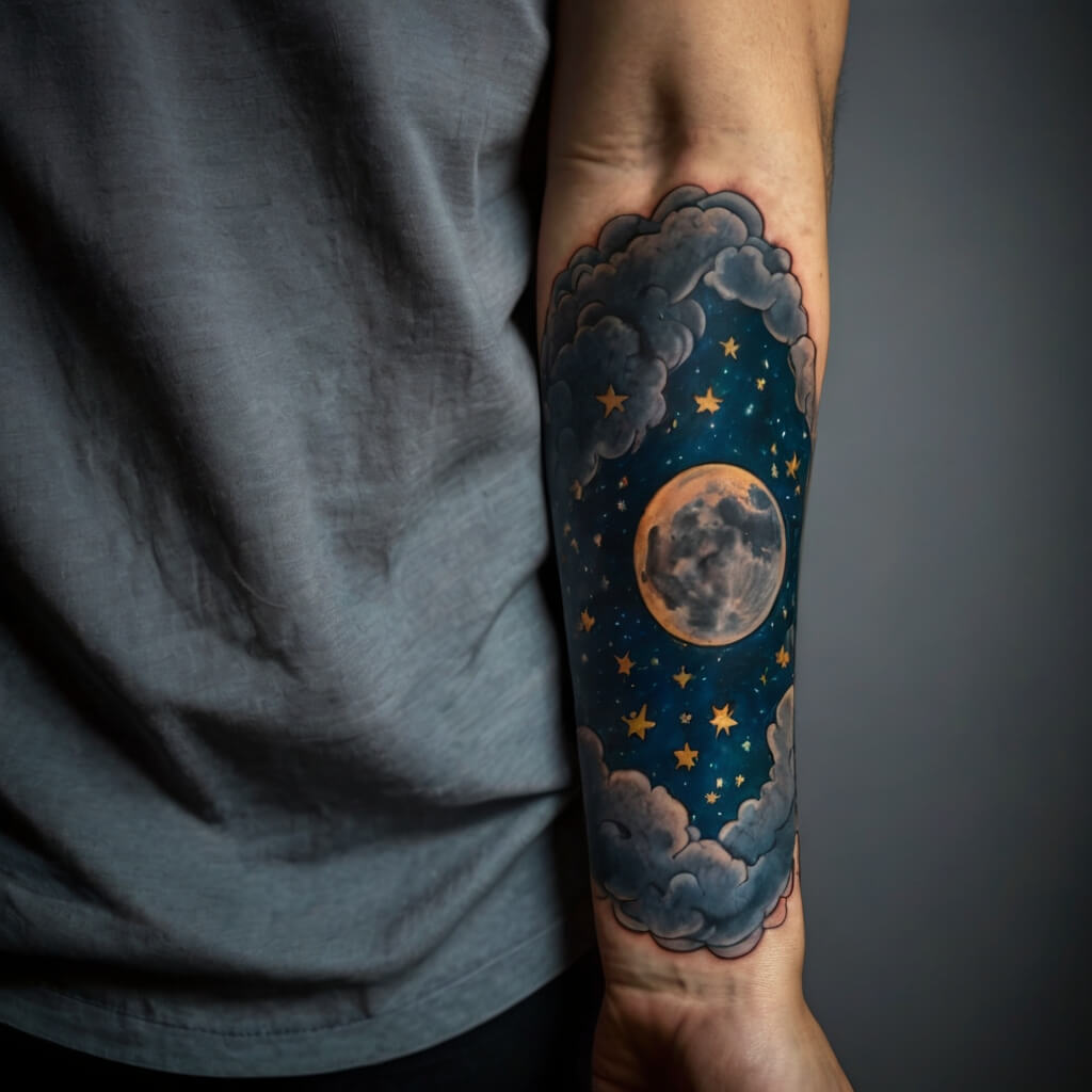 moon and stars tattoos (44)