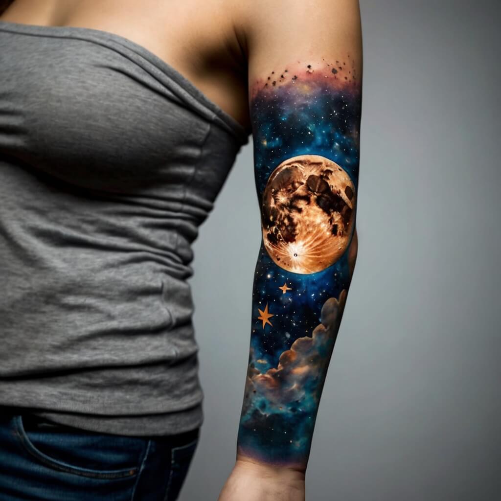 moon and stars tattoos (45)