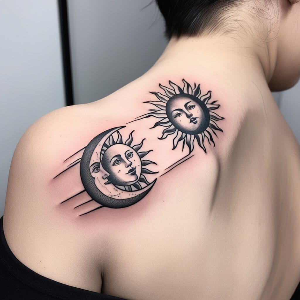 moon and stars tattoos (55)