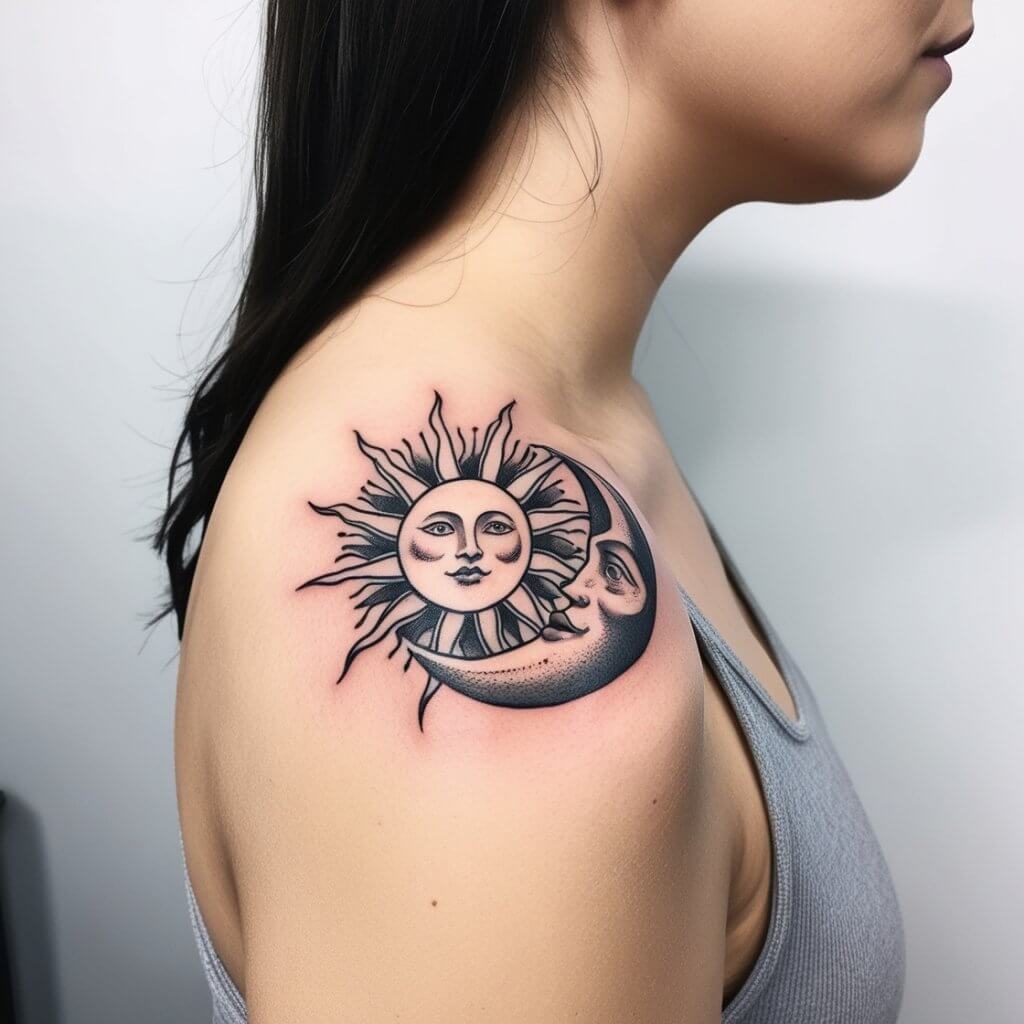 moon and stars tattoos (57)