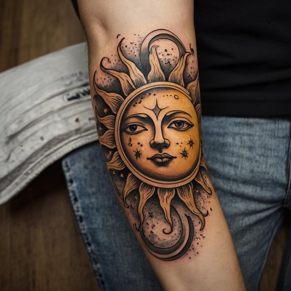 moon and stars tattoos (69)