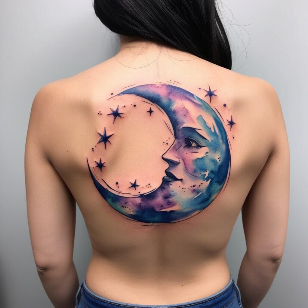 moon and stars tattoos (71)