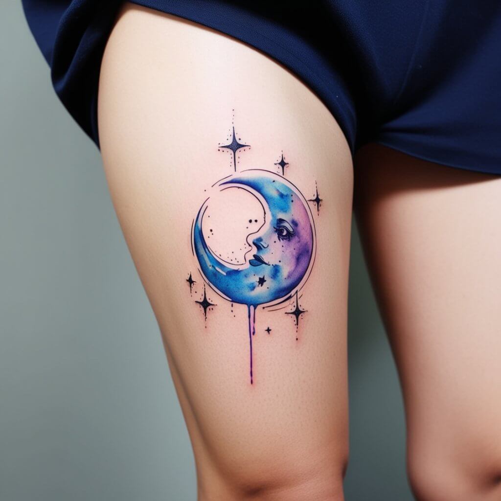 moon and stars tattoos (76)