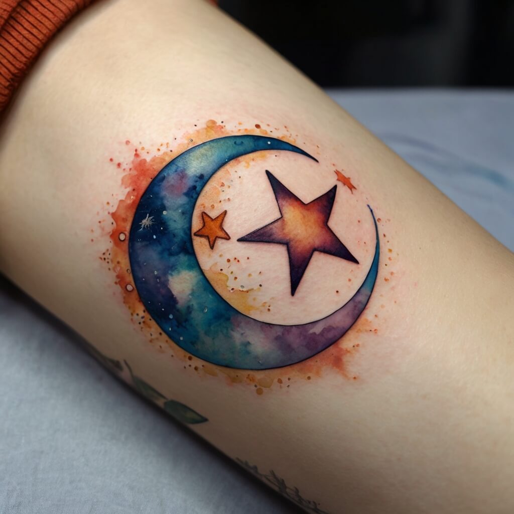 moon and stars tattoos (80)