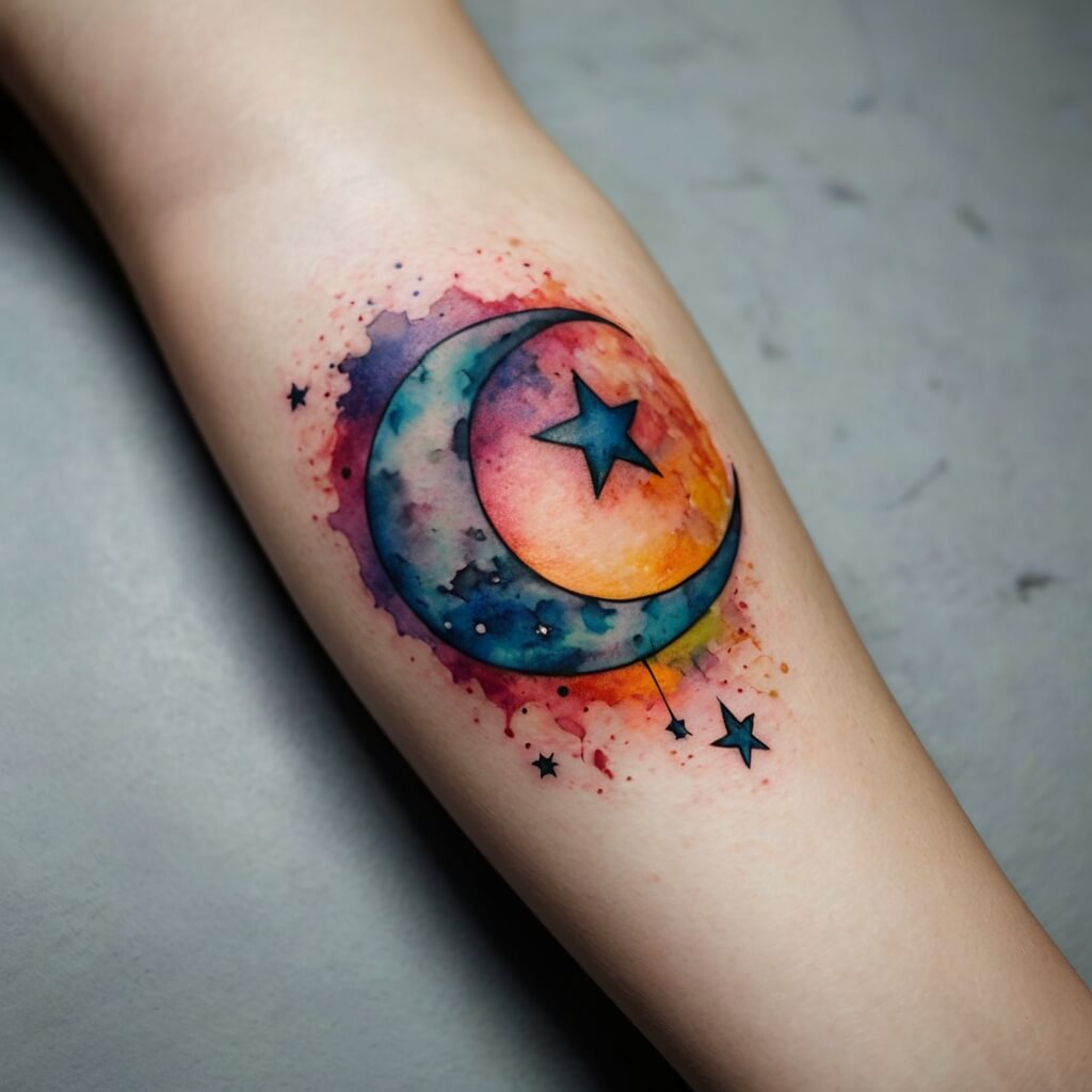 moon and stars tattoos (81)