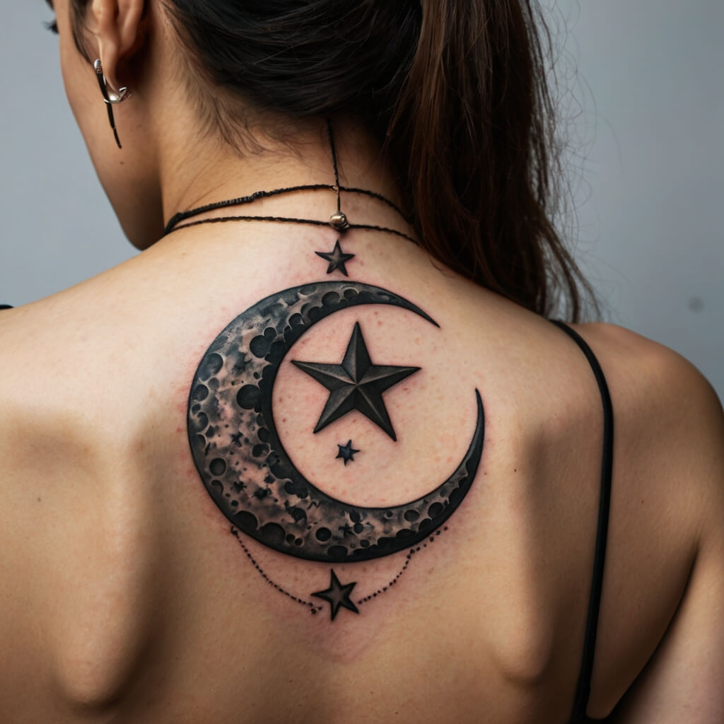 moon and stars tattoos (87)