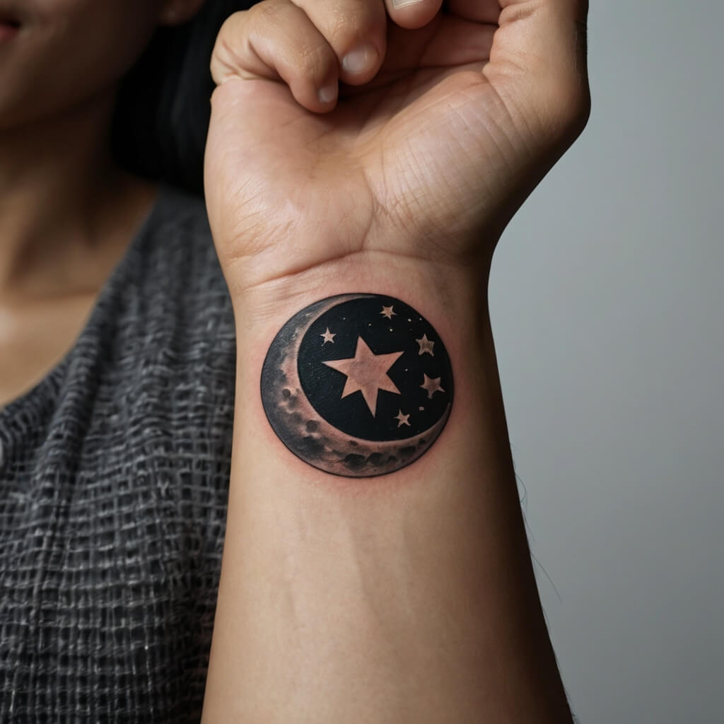 moon and stars tattoos (94)