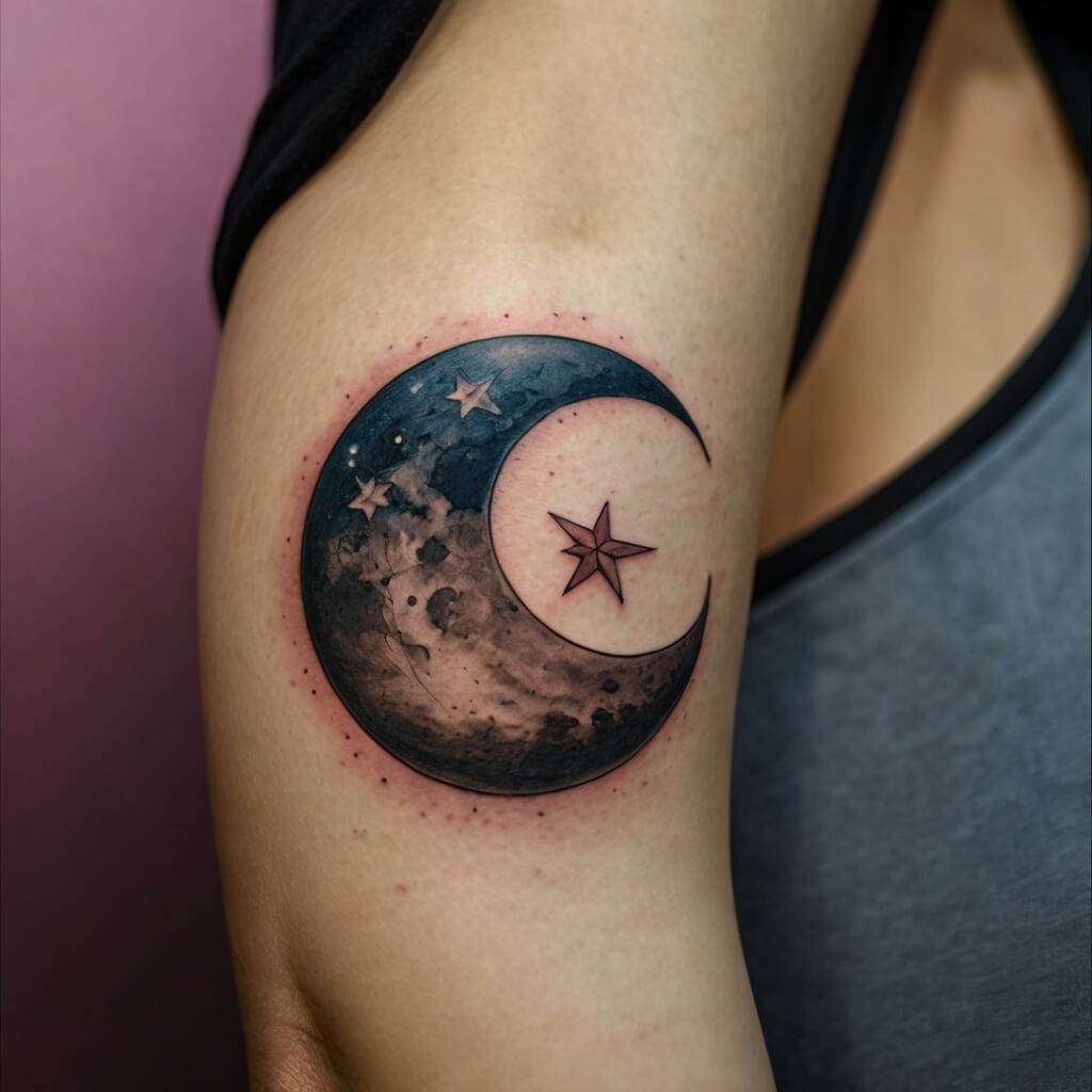 moon and stars tattoos (95)