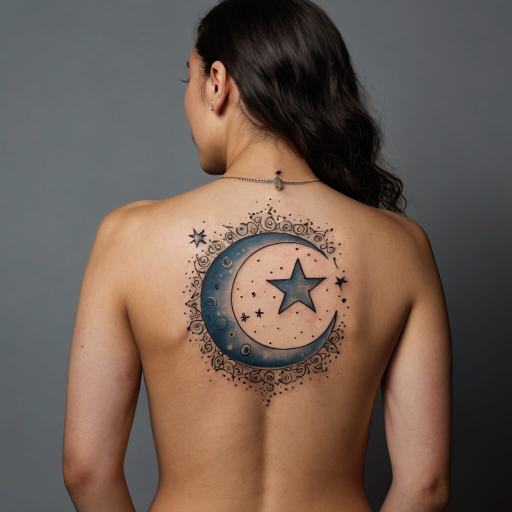 moon and stars tattoos (97)