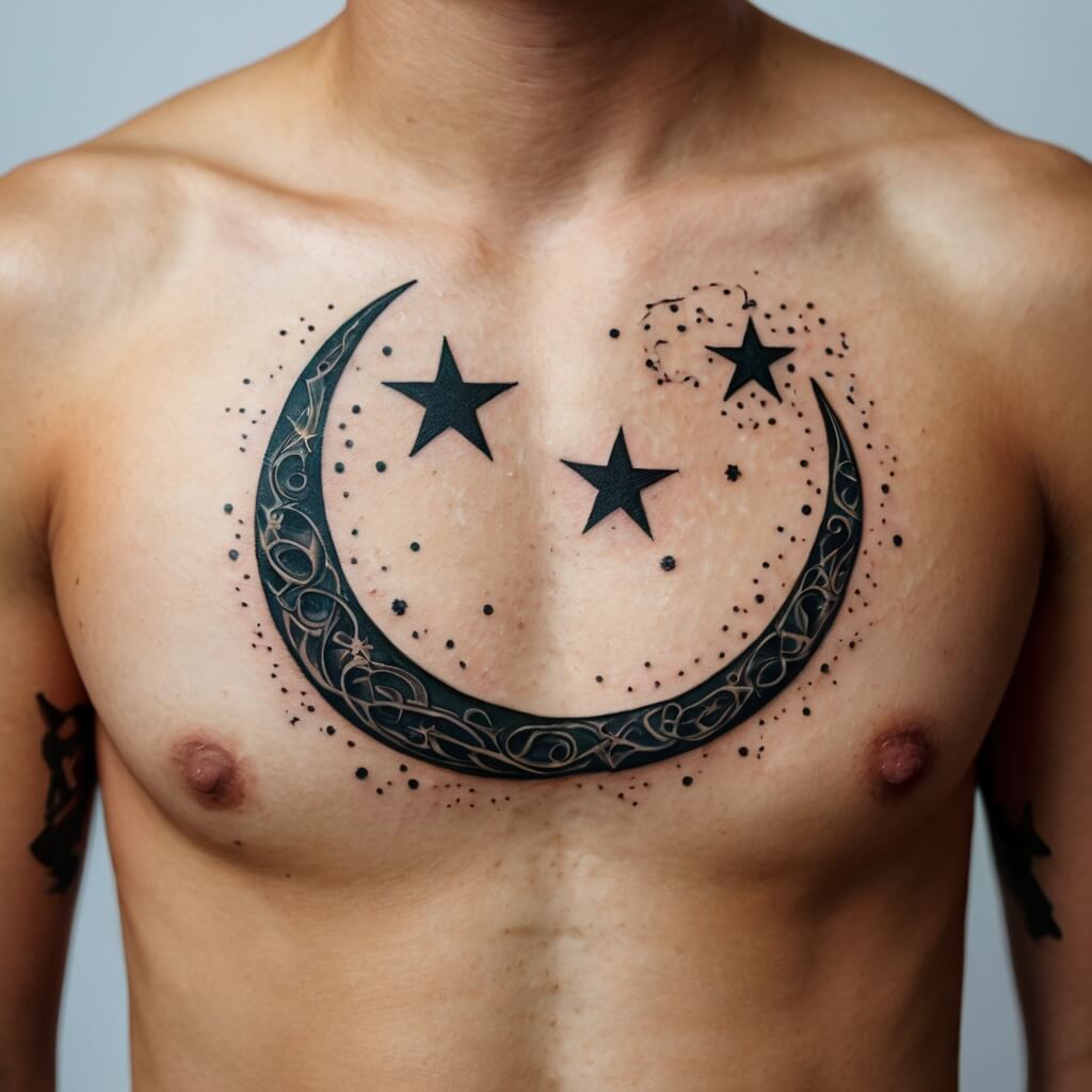 moon and stars tattoos (98)