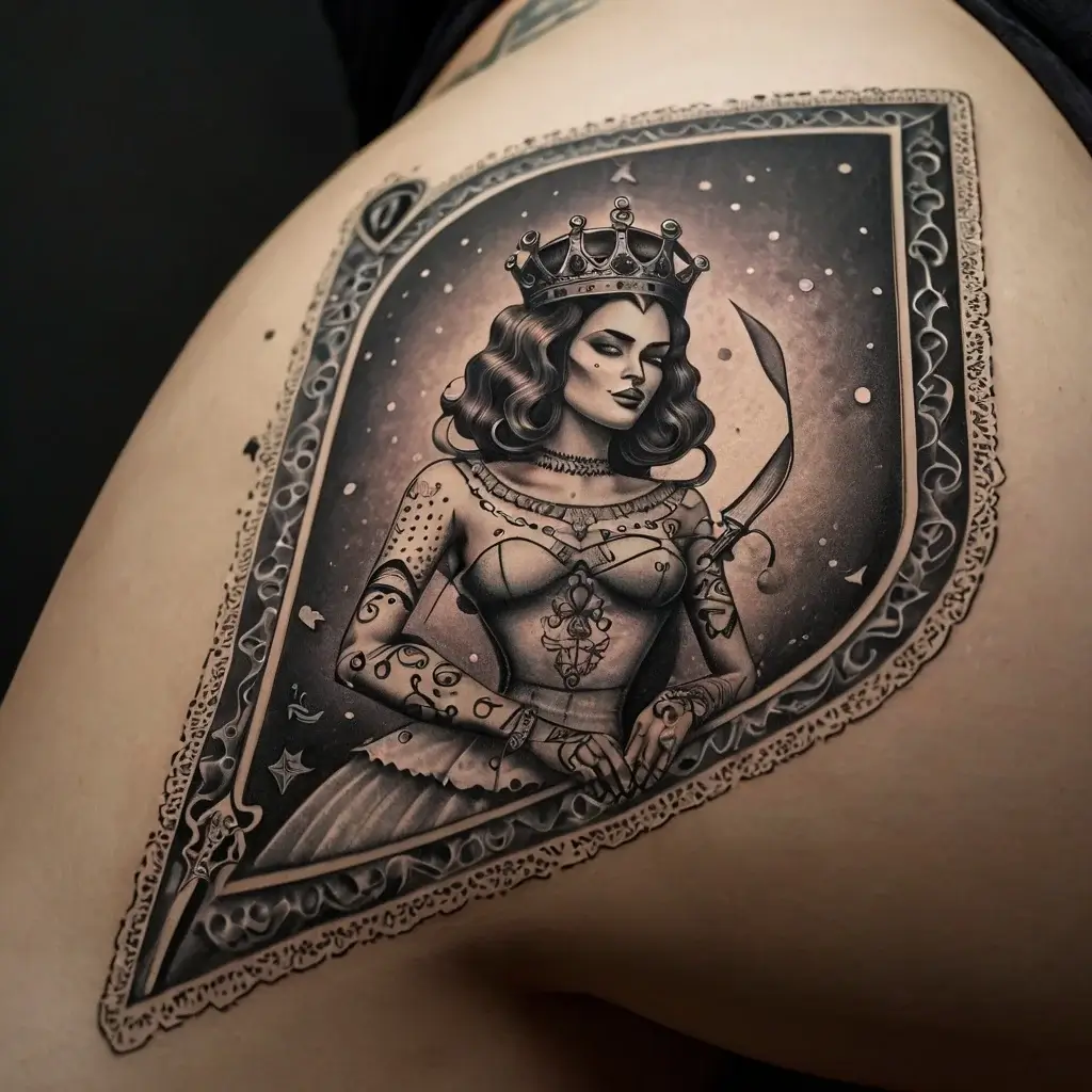 queen of spades tattoos (48)