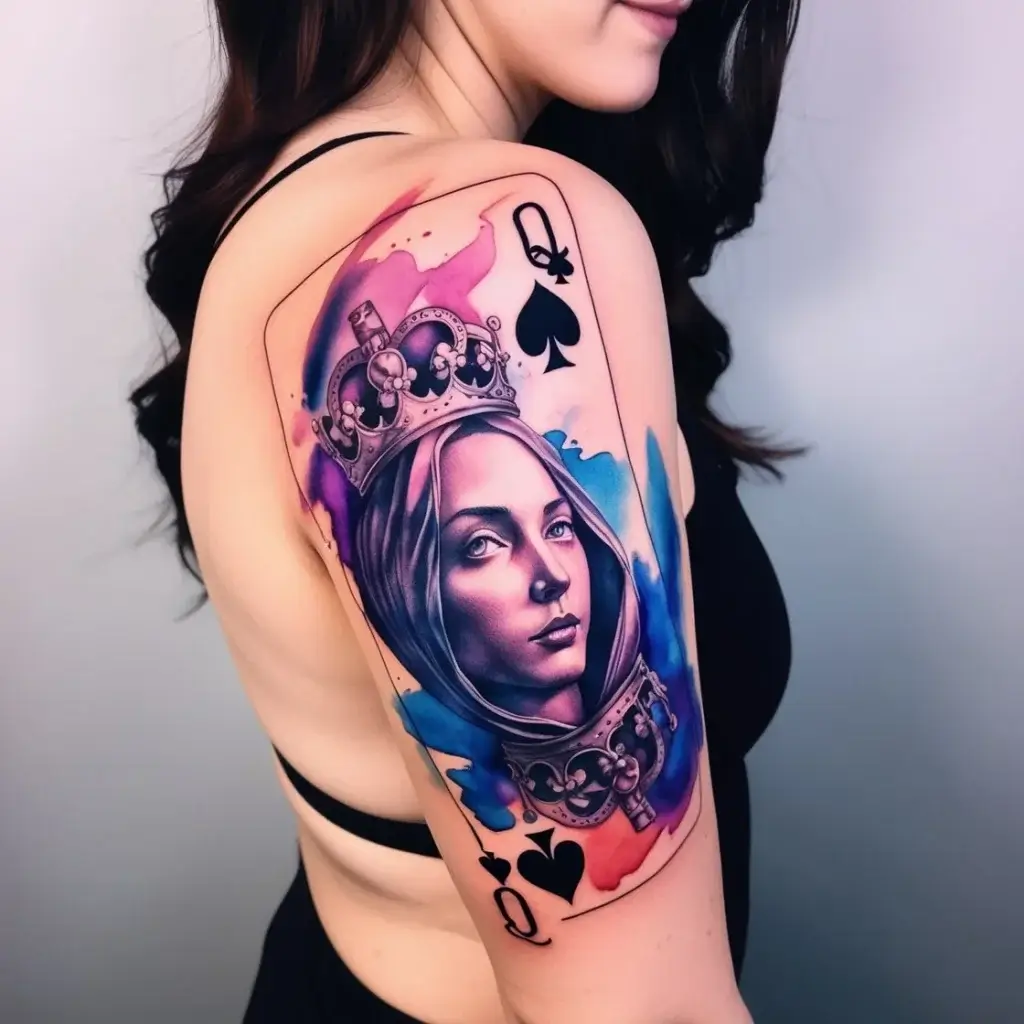 queen of spades tattoos (75)