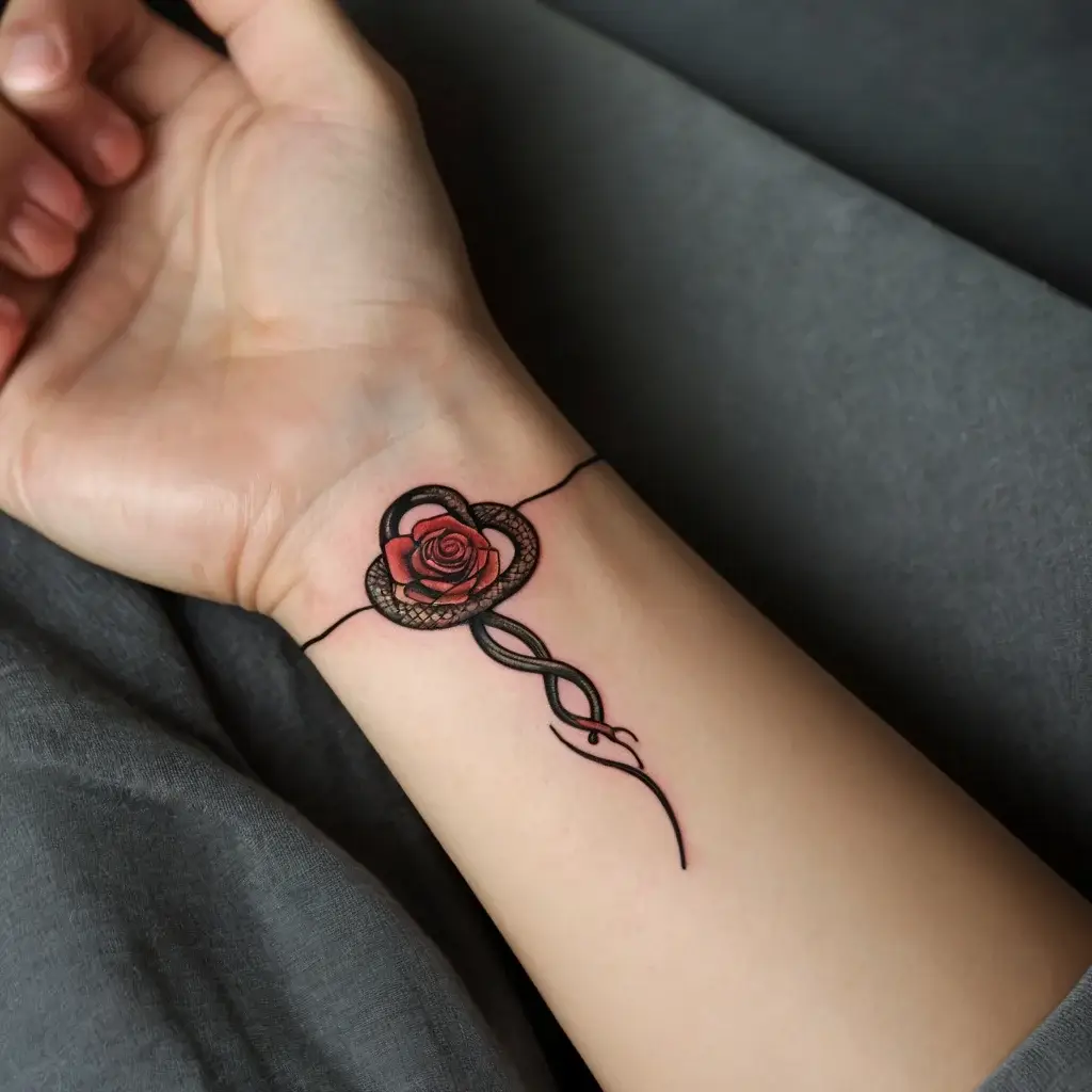 rose and snake tattoos (1)