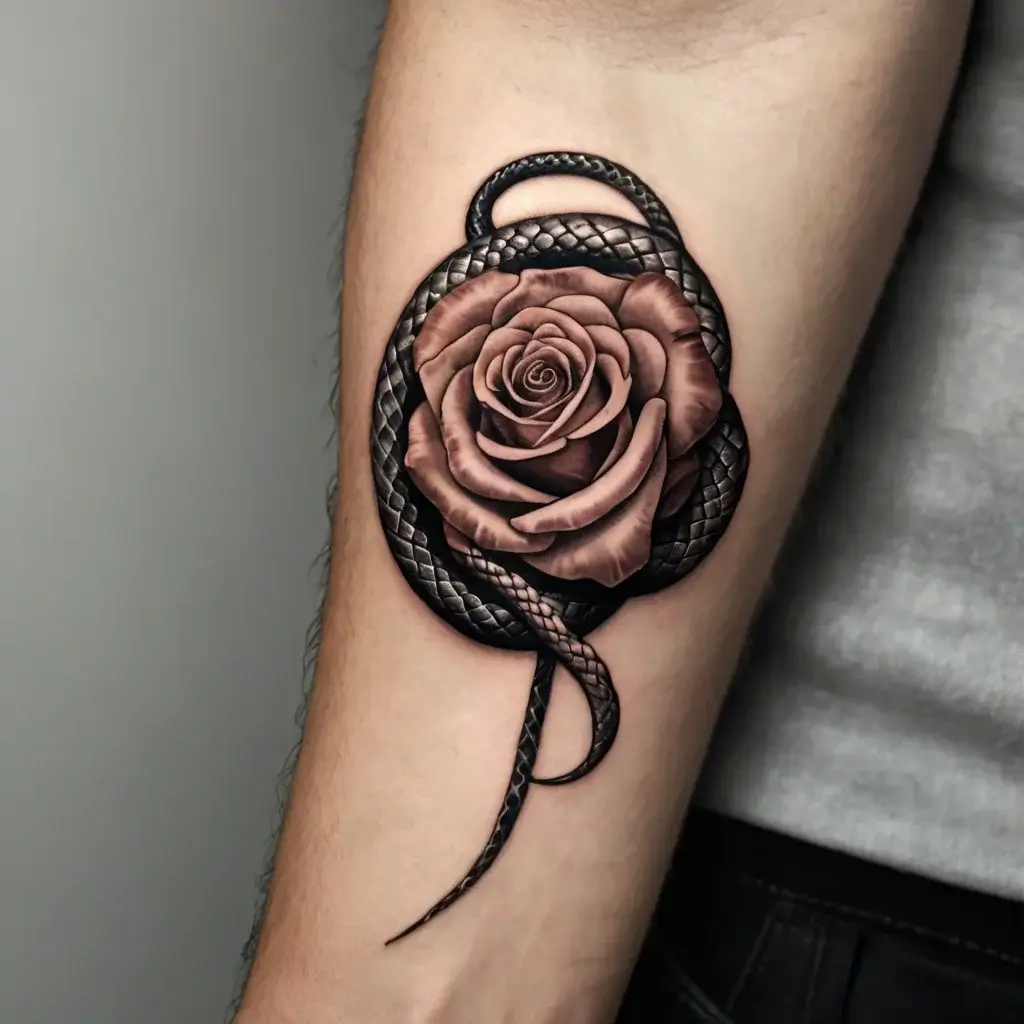 rose and snake tattoos (13)