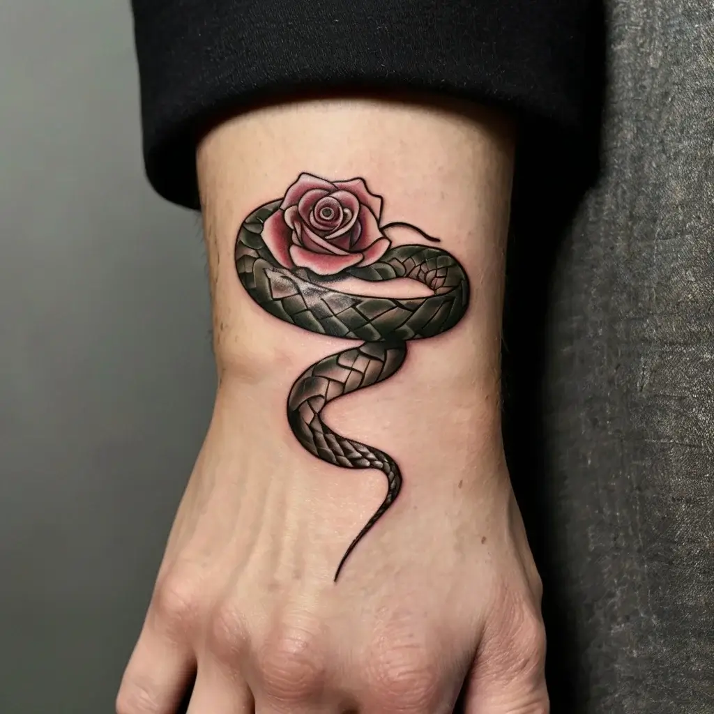 rose and snake tattoos (14)