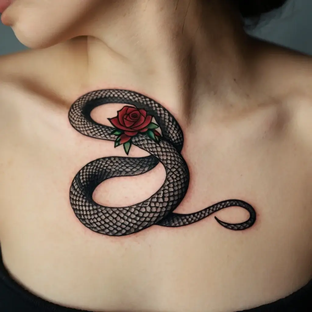 rose and snake tattoos (16)