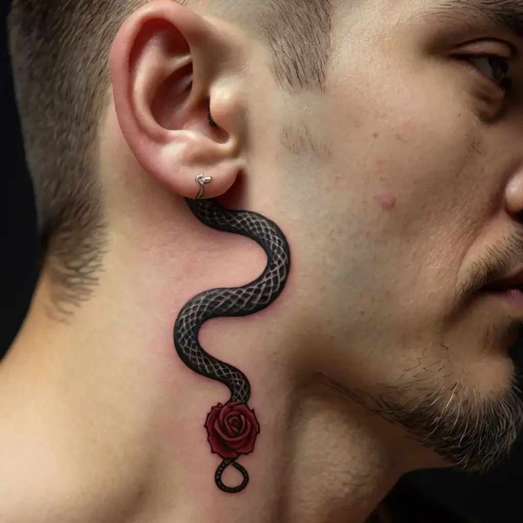 rose and snake tattoos (19)