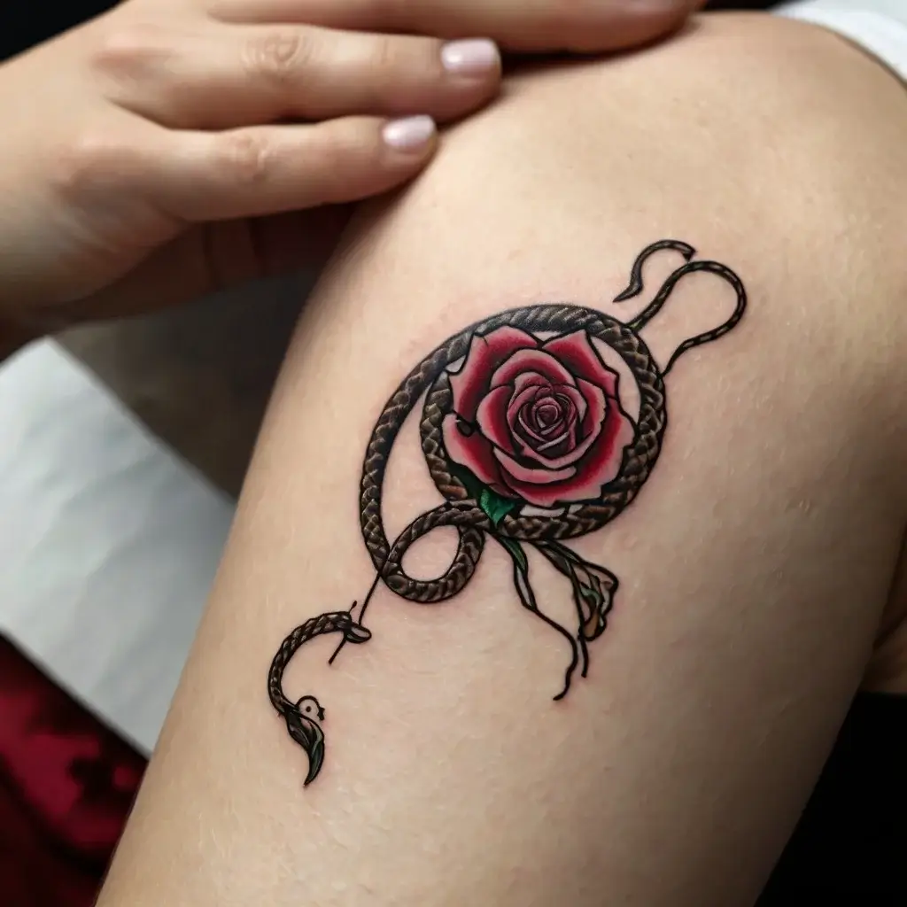 rose and snake tattoos (2)