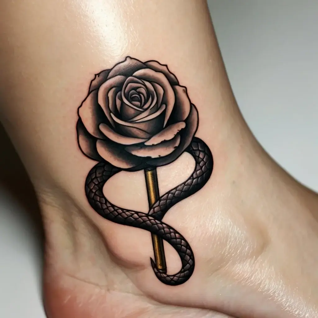 rose and snake tattoos (24)