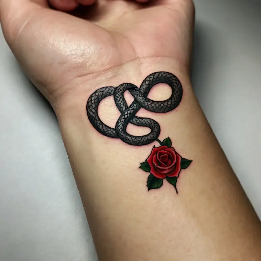 rose and snake tattoos (26)