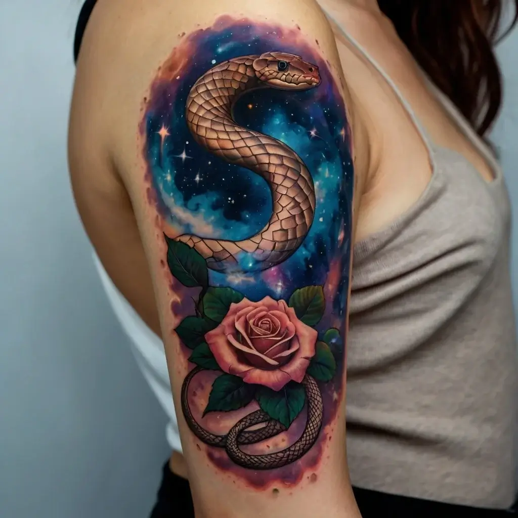 rose and snake tattoos (28)