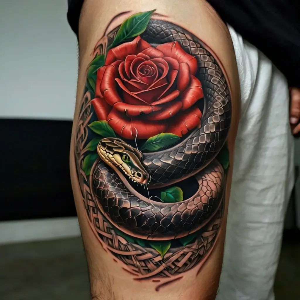 rose and snake tattoos (32)