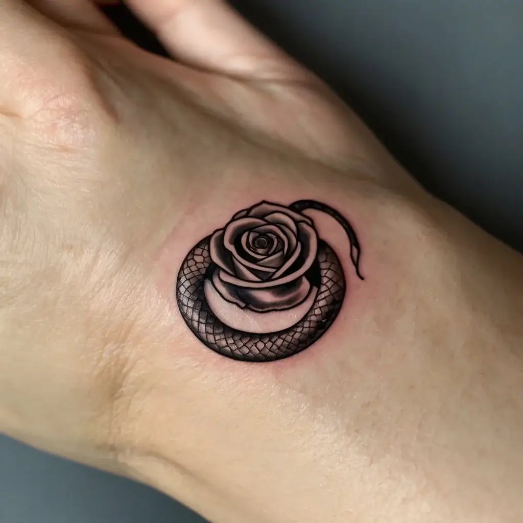 rose and snake tattoos (4)