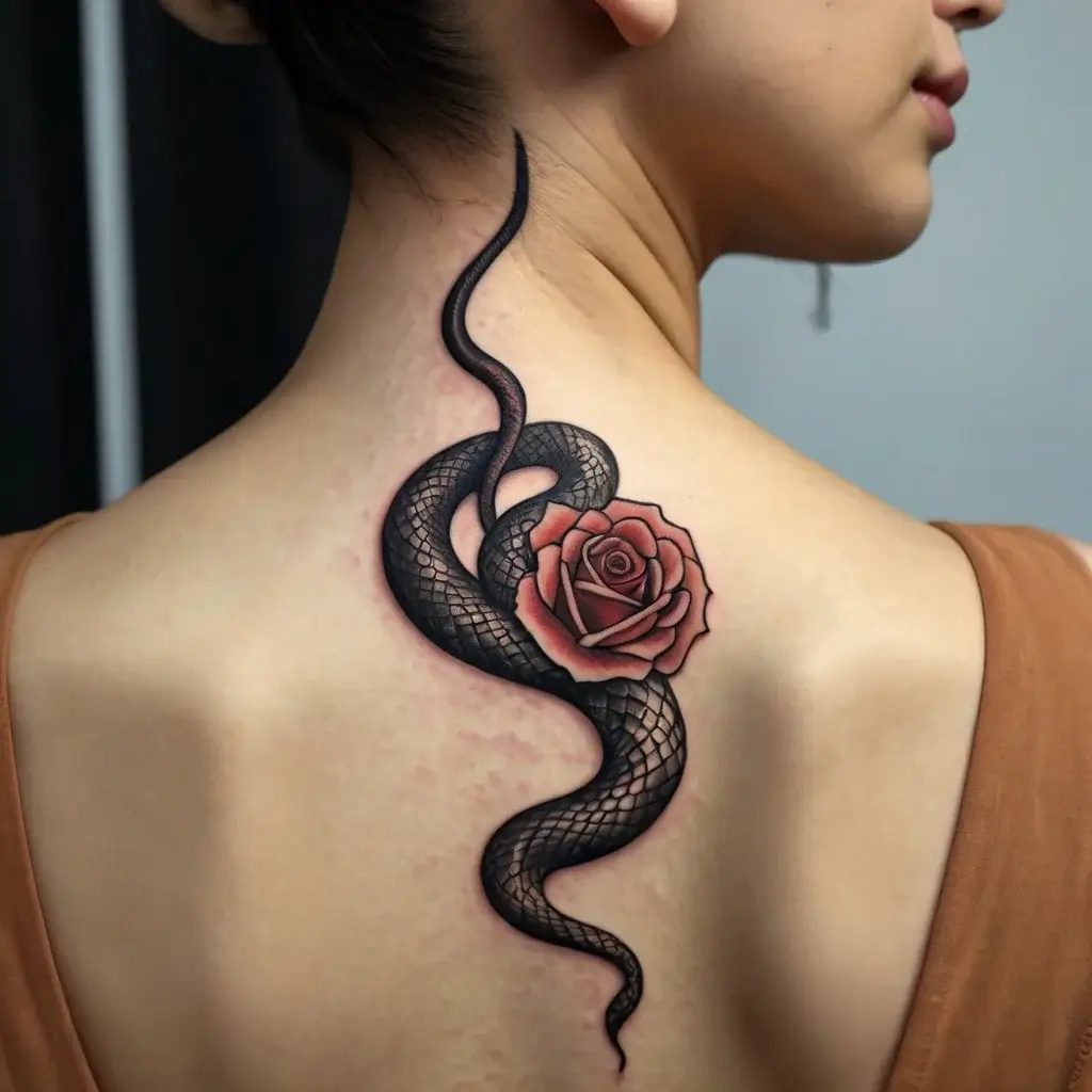 rose and snake tattoos (43)