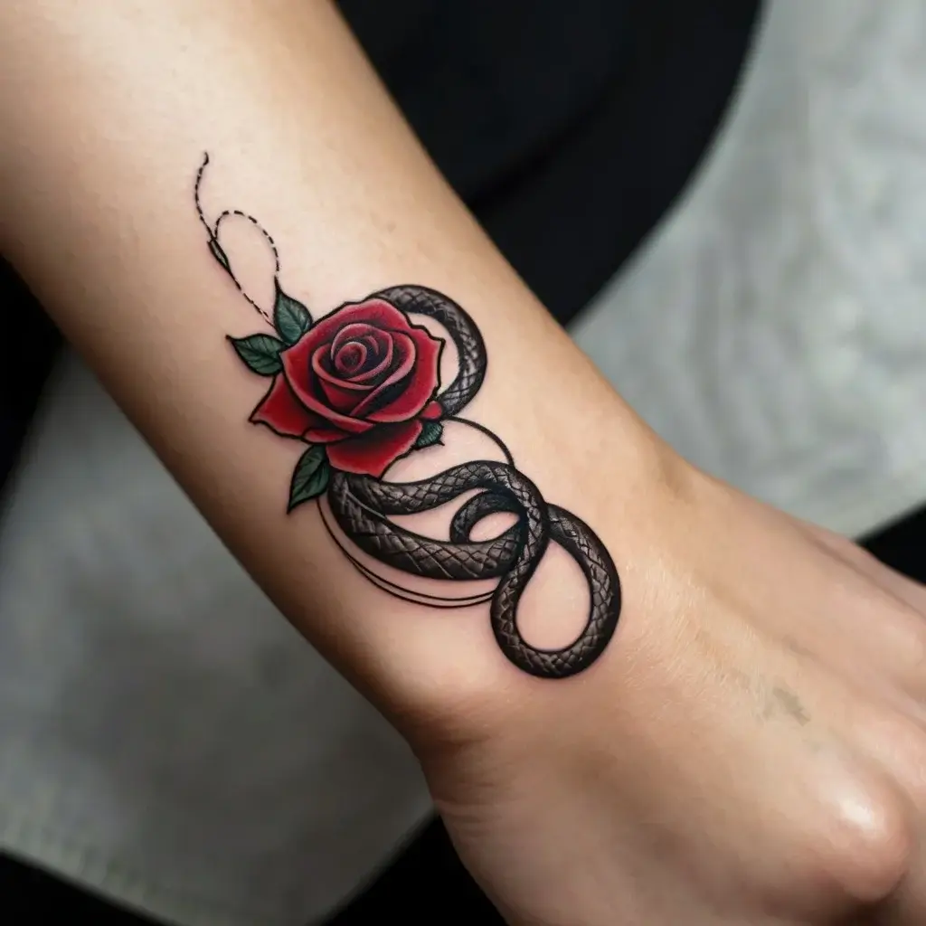 rose and snake tattoos (5)