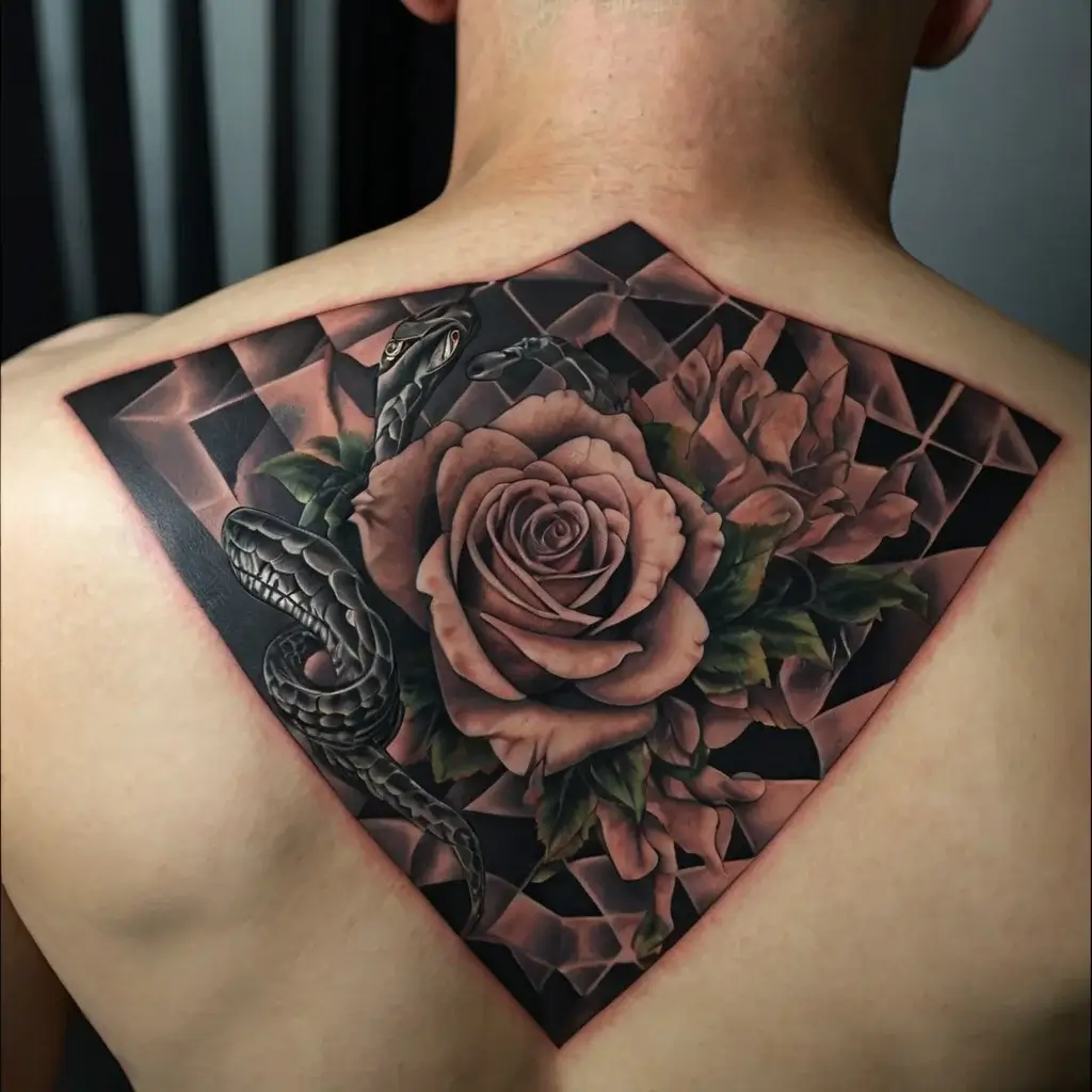 rose and snake tattoos (54)