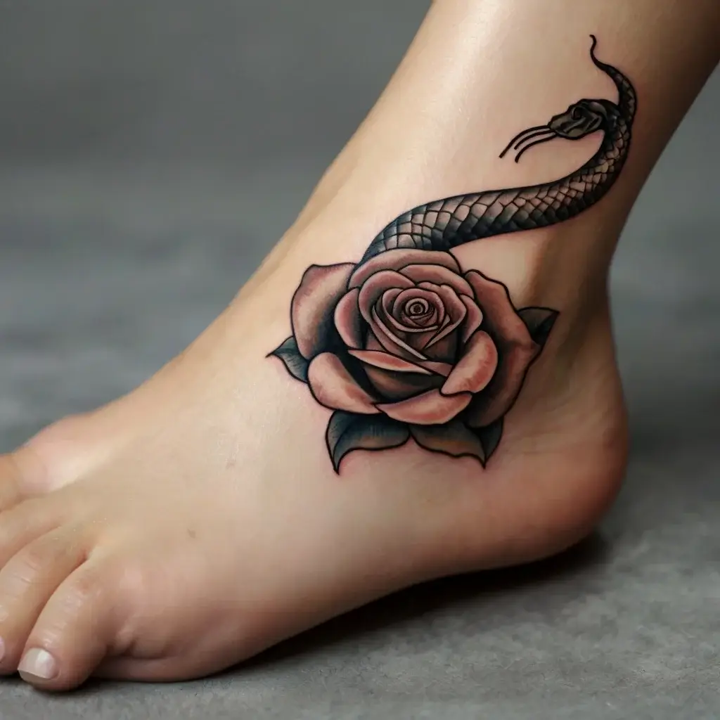 rose and snake tattoos (63)