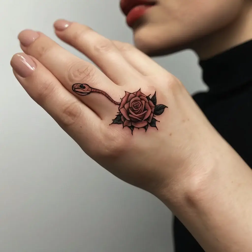 rose and snake tattoos (66)