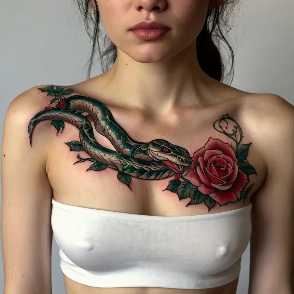 rose and snake tattoos (80)