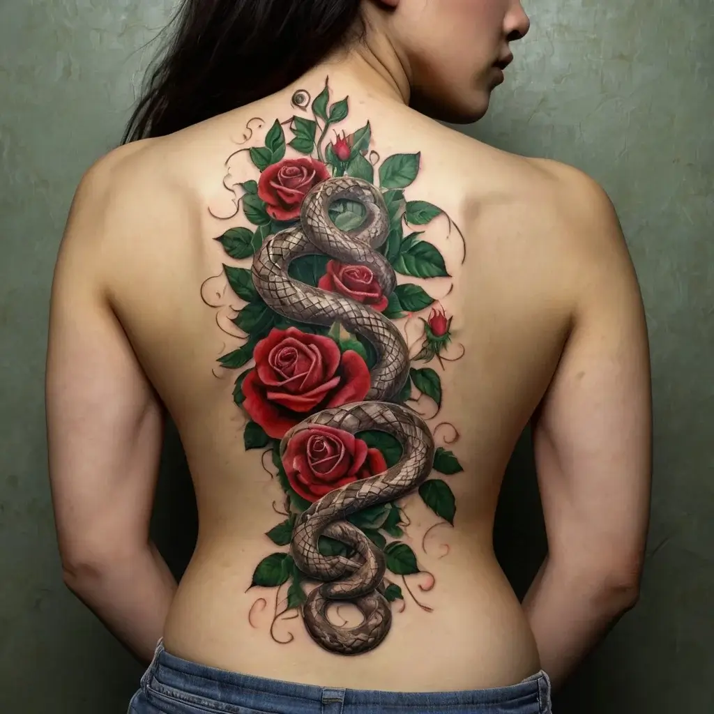 rose and snake tattoos (84)