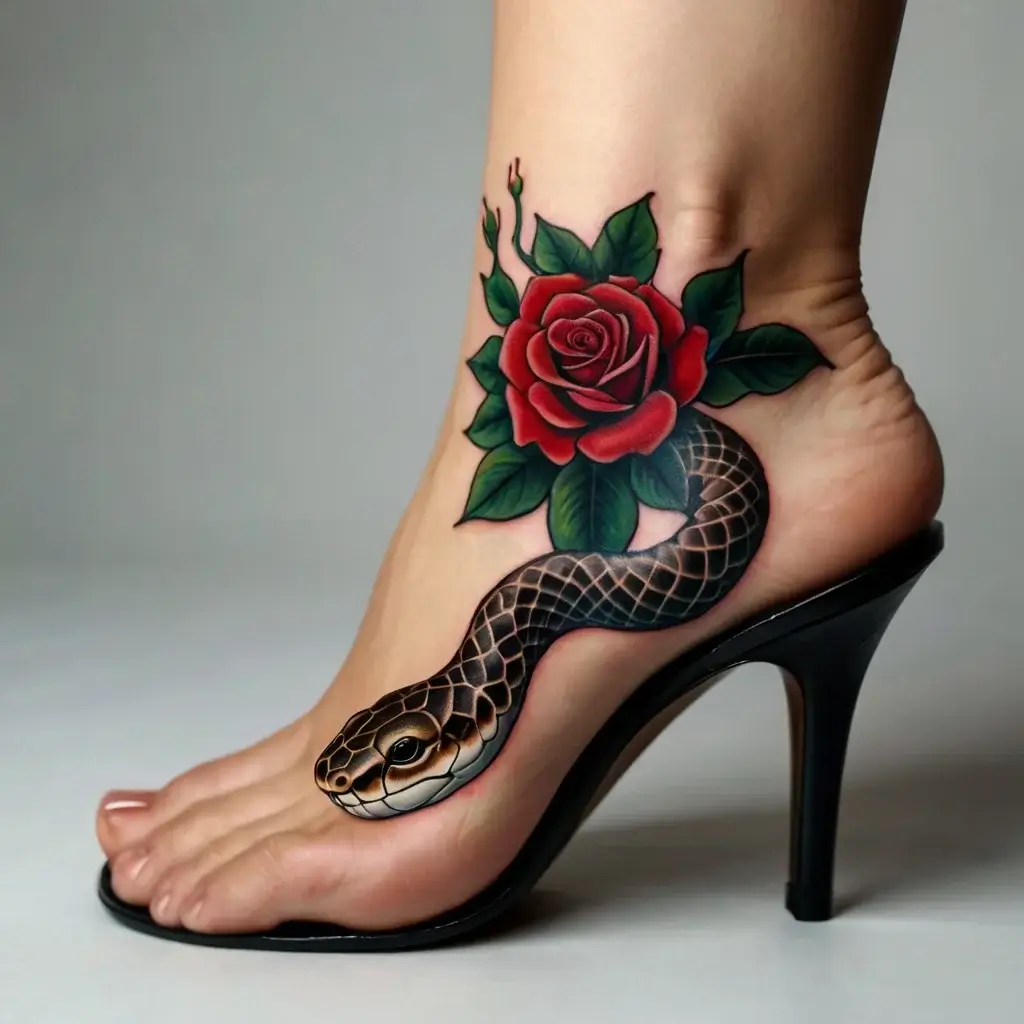 rose and snake tattoos (88)