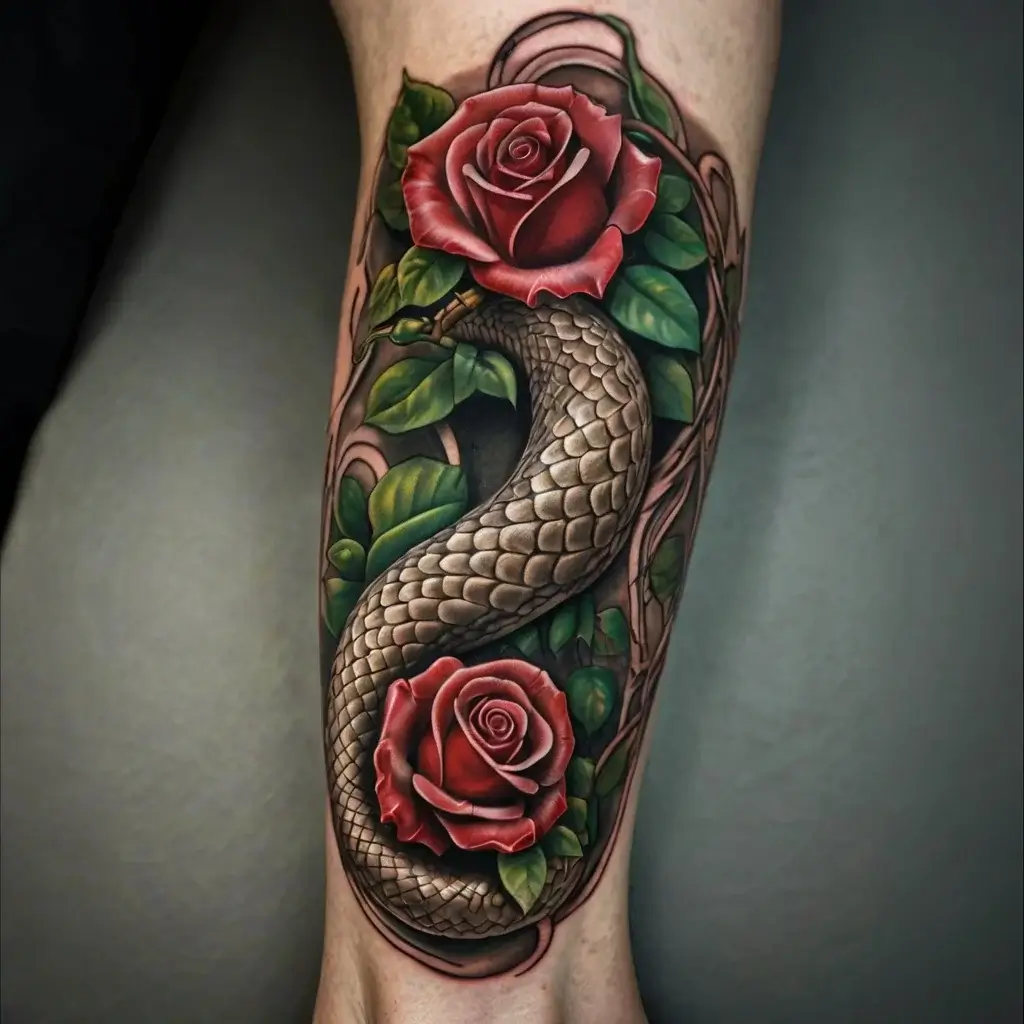 rose and snake tattoos (91)