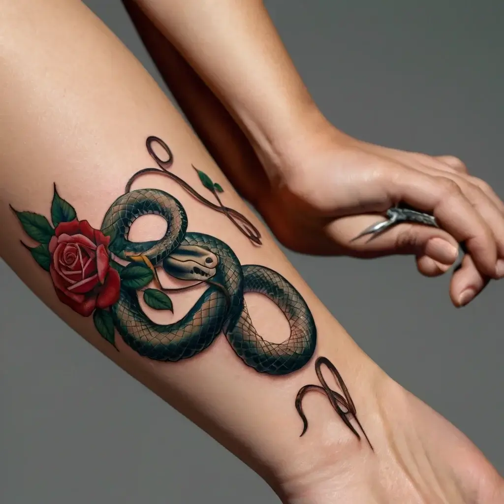 rose and snake tattoos (96)