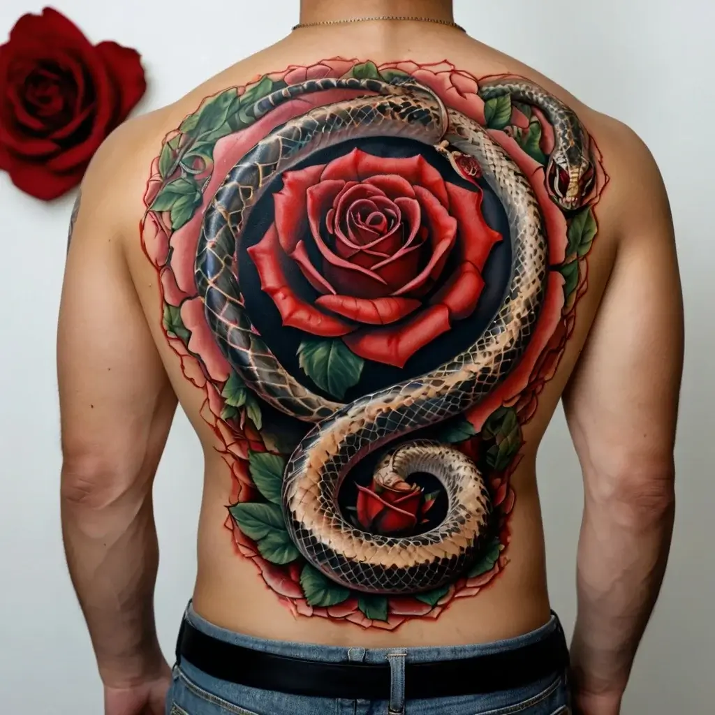 rose and snake tattoos (97)