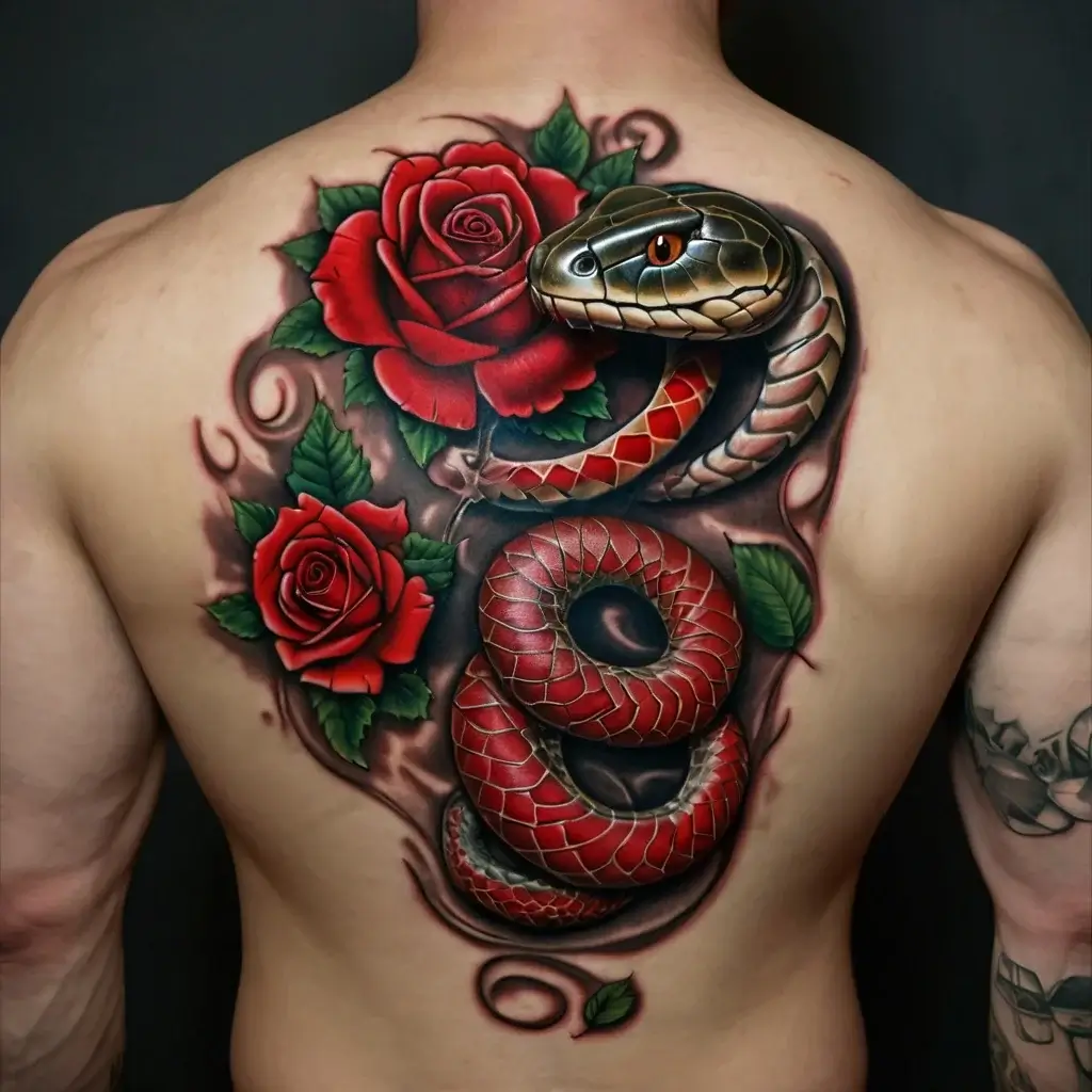 rose and snake tattoos (98)