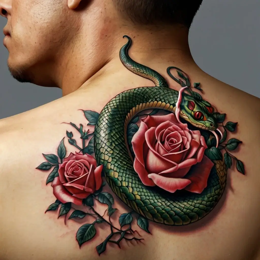 rose and snake tattoos (99)