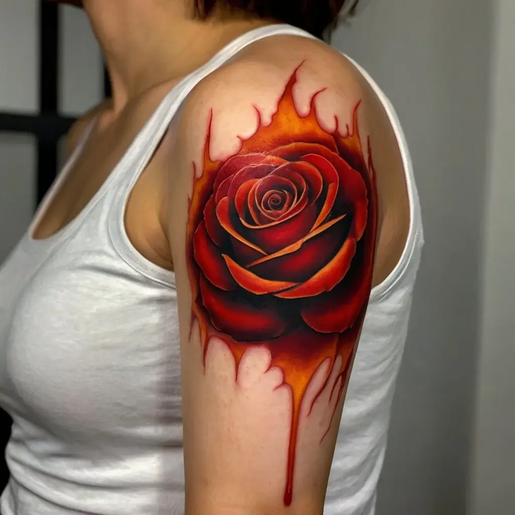 rose on fire tattoos (101)