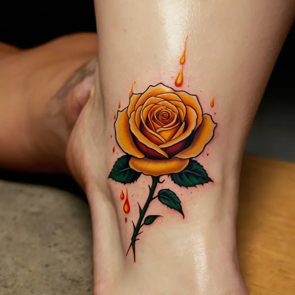 rose on fire tattoos (104)