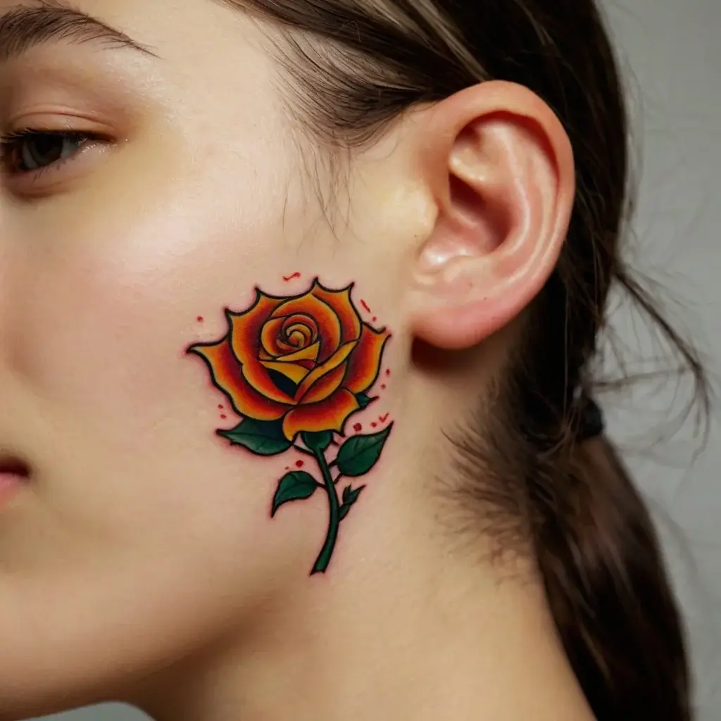 rose on fire tattoos (106)