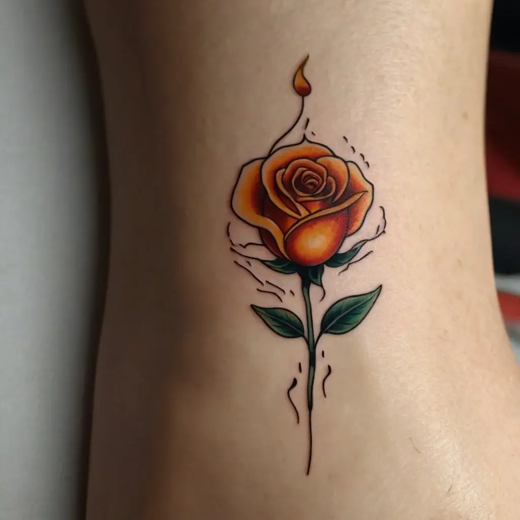 rose on fire tattoos (108)