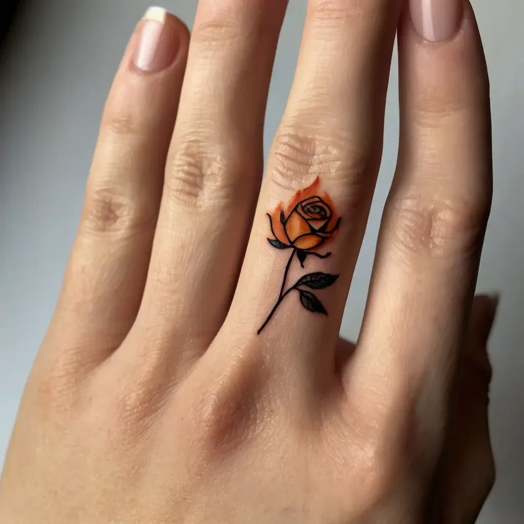 rose on fire tattoos (110)