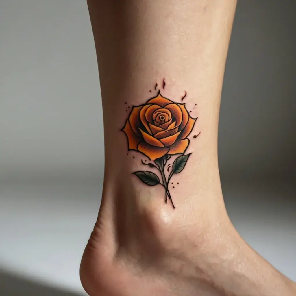 rose on fire tattoos (113)