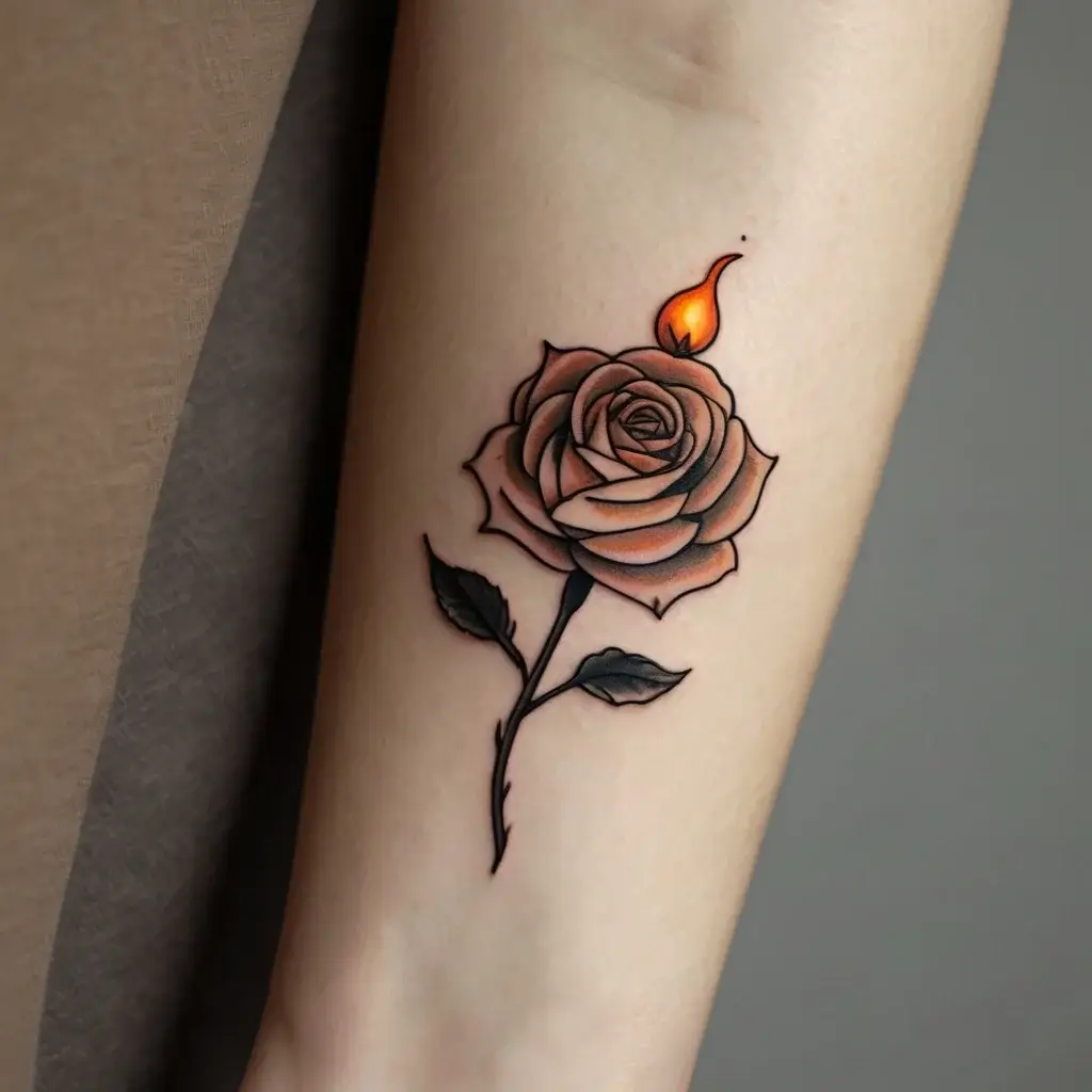 rose on fire tattoos (115)