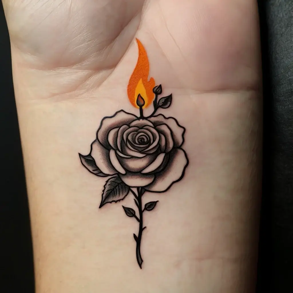 rose on fire tattoos (116)